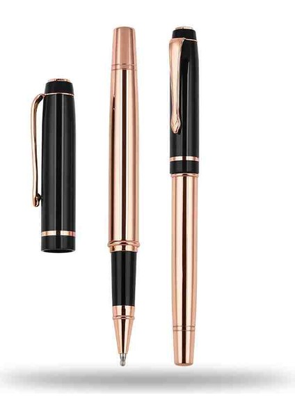 Özel Prestije Vıp Metal Roller Kalem Rose Gold Black Lüks Zarif Tasarım Şıklık & Kalitenin Simgesi indirimleri