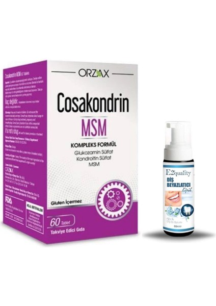 Orzax Cosakondrin Msm 60 Tablet + Hediye Diş Beyazlatıcı Köpük
