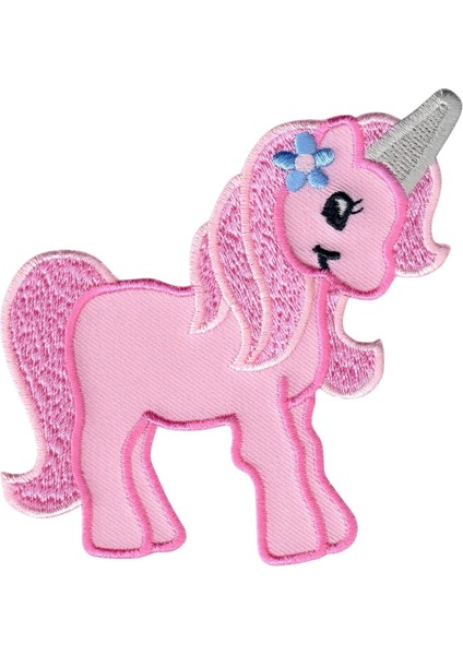 Aplike Ütü Ile Yapışan Unicorn Pembe Arma 4x4 cm