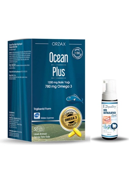 Orzax Ocean Plus 50 Kapsül + Hediye Diş Beyazlatıcı Köpük