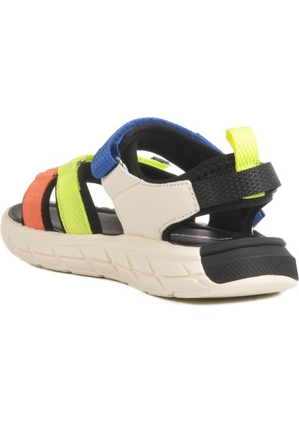 Siyah-Saks-Fosfor Sarı Erkek Çocuk Sandalet 1947 F fırsatları