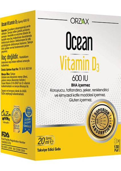 Vitamin D600 Iu 20 ml Sprey fiyatları