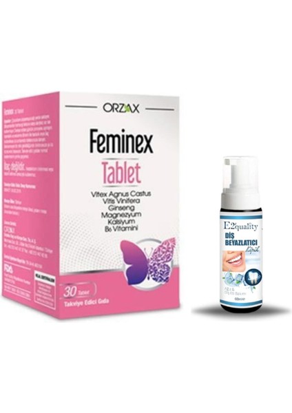 Orzax Feminex 30 Tablet + Hediye Diş Beyazlatıcı Köpük