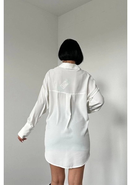 Beyaz Jesica Parçalı Bağcıklı Gömlek modelleri