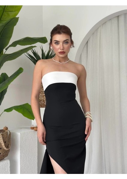 Terk Yırtmaç Detaylı Elbise