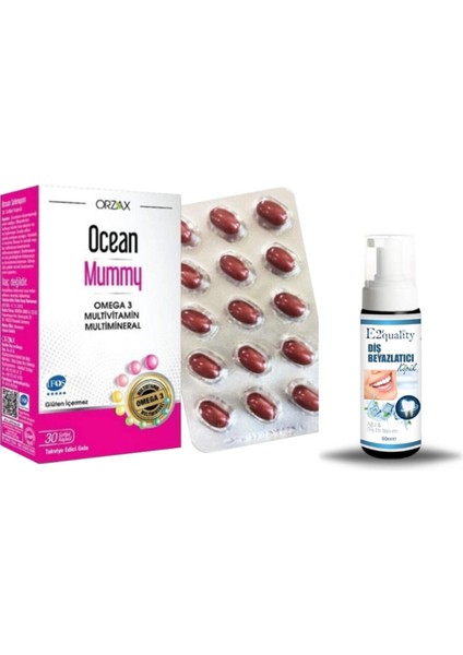 Orzax Ocean Mummy 30 Kapsül + Hediye Diş Beyazlatıcı Köpük
