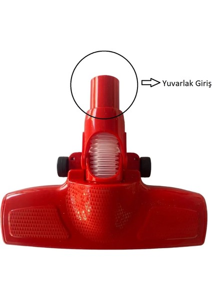 Pratik Tekerlekli Süpürge Başlığı Kırmızı Yuvarlak Giriş Temizlik