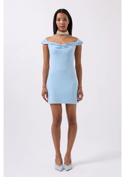 Büzgü Detay Omuz Askılı Mini Elbise fiyatları