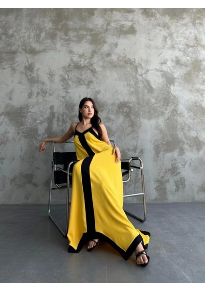 Askılı Maxi Boy Elbise