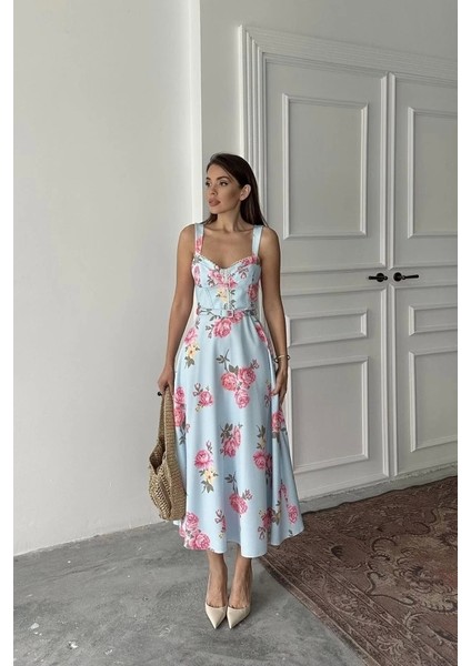 Bebe Mavi Ince Kemer Detaylı Elbise fiyatları