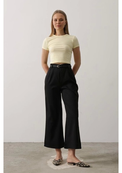 Kemer Pens Detaylı Pantolon - Siyah