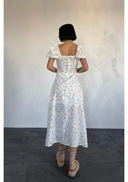 Lila Çiçekli Yazlık Elbise modelleri