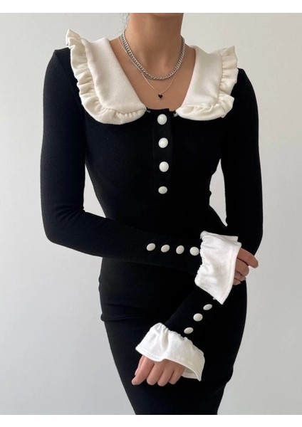 Sura Bebe Yaka Elbise indirimleri