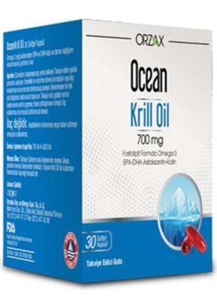Orzax Ocean Krill Oil 30 Kapsül