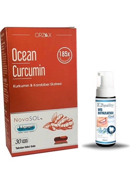 Curcumin Karabiber Ekstresi Takviye Edici Gıda 30 Kapsül + Hediye Diş Beyazlatıcı Köpük