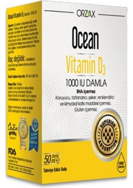 Vitamin D3 1000 Iu Damla 50 ml