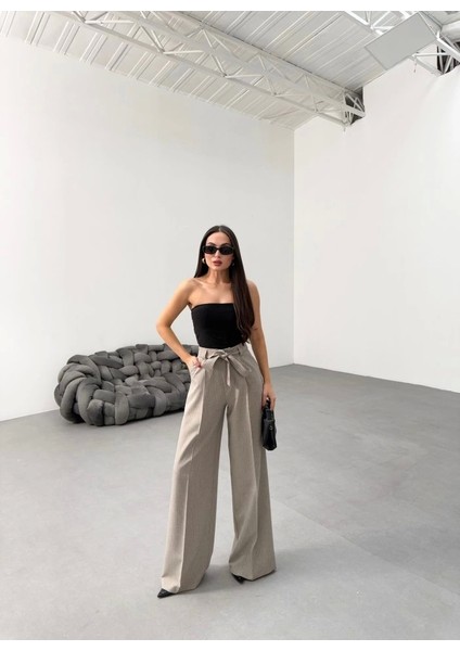 Sante Çi̇zgi̇li̇ Bel Kuşakli Palazzo Pantolon