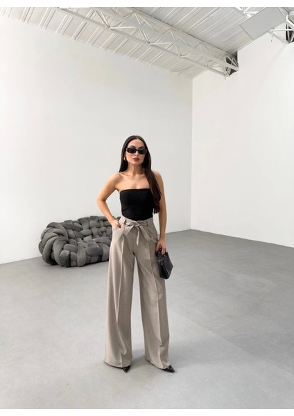 Sante Çi̇zgi̇li̇ Bel Kuşakli Palazzo Pantolon modelleri