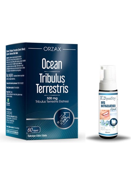 Orzax Tribulus Terrestris Takviye Edici Gıda 60 Kapsül + Hediye Diş Beyazlatıcı Köpük