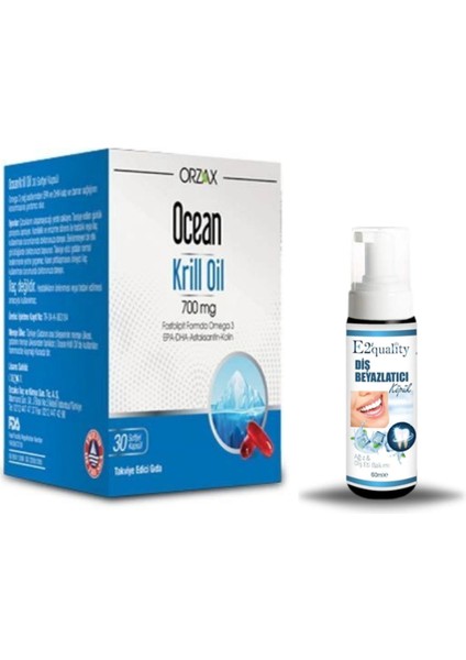 Orzax Ocean Krill Oil 30 Kapsül + Hediye Diş Beyazlatıcı Köpük