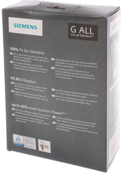 Uyumlu G Tip Toz Torbası Güç Koruma Beyaz Elektrikli Süpürge modelleri