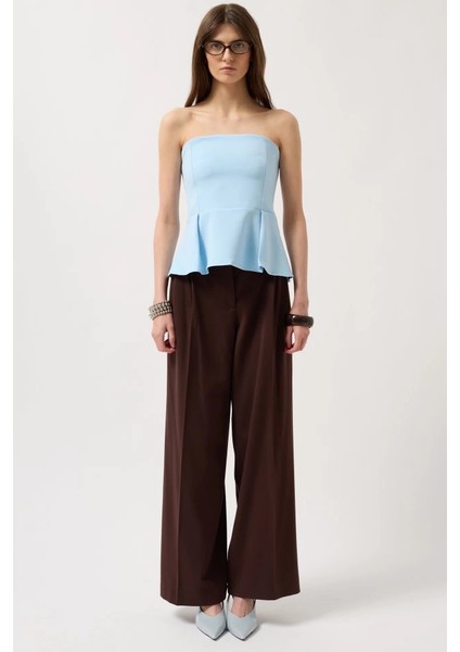 Pileli Straplez Bluz fiyatları