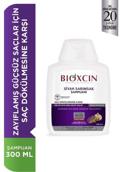 Siyah Sarımsaklı Şampuan Saç Dökülmesine Karşı Quantum 300 ml