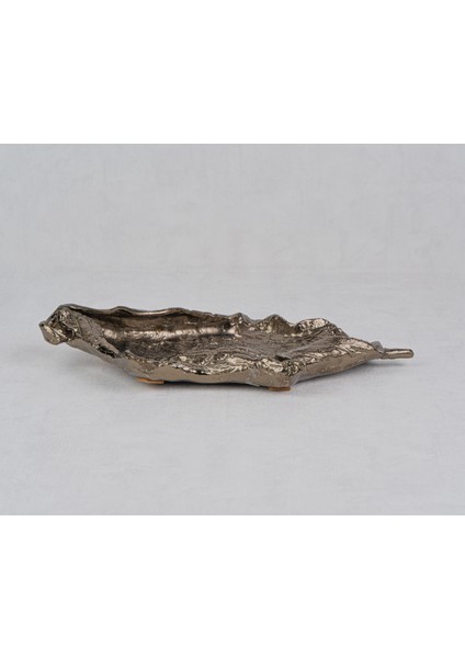 Eskitme Pirinç Yaprak Formlu Büyük Sunum Tabağı modelleri