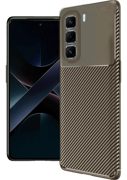 Newface Infinix Hot 50 Pro Plus 4g Auto Focus Karbon Kapak - Kahverengi