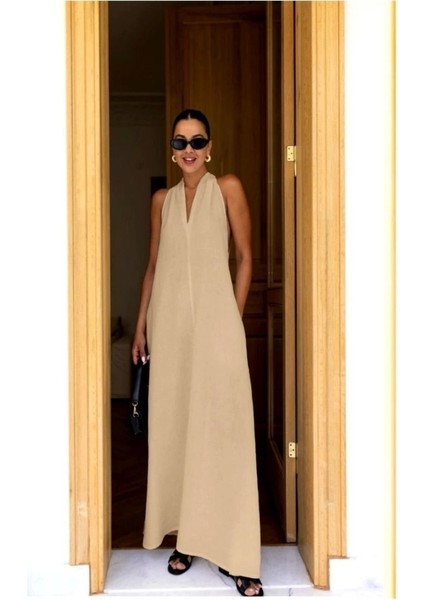 V Yaka Paraşüt Elbise