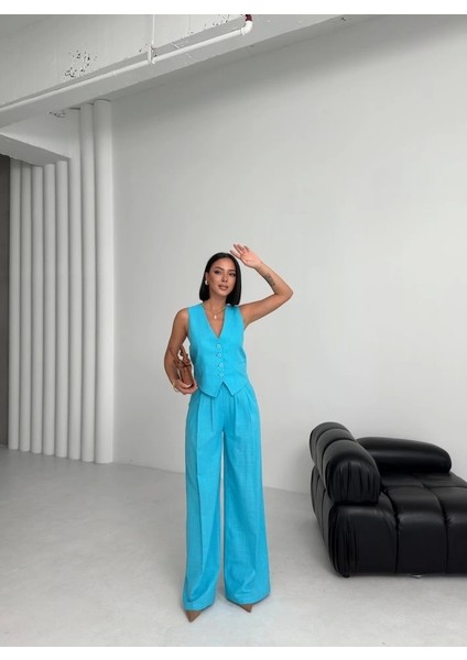 Keten Sirti Çapraz Geçi̇şli̇ Cepken Pantolon Takim fırsatları