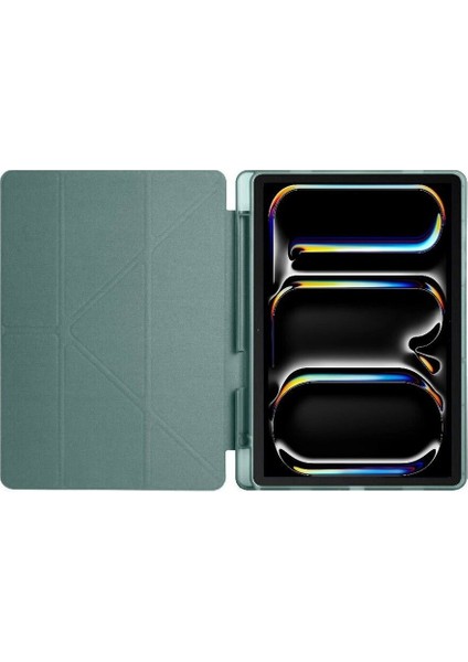 iPad Pro 11 Inç 2024 M4 Uyumlu Akıllı Kılıf – Kalem Şarj Bölmeli, Standlı, Arkası Silikon, Otomatik Uyku Modlu Tablet Case fiyatları