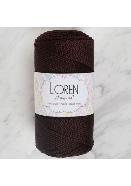 Polyester Soft Macrame Koyu Kahverengi El Örgü İpi - LM034 - 34440