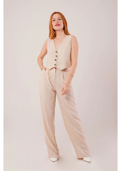 Kırçıllı Desen Bej Takım