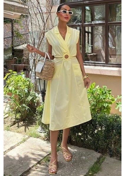 Göbeği Halka Detaylı Midi Boy Elbise 2896 indirimleri