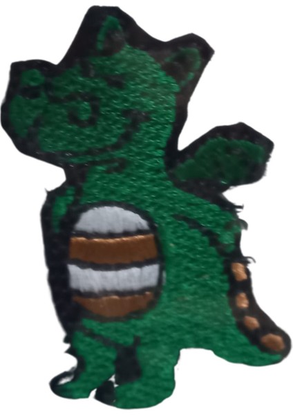Aplike Ütü Ile Yapışan Dinazor Yeşil Arma 2,5x4 cm