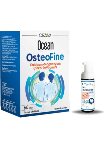 Orzax Ocean Osteo Fine Takviye Edici Gıda 60 Tablet + Hediye Diş Beyazlatıcı Köpük