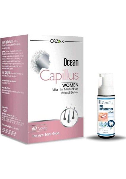 Orzax Ocean Capillus Women 60 Tablet + Hediye Diş Beyazlatıcı Köpük