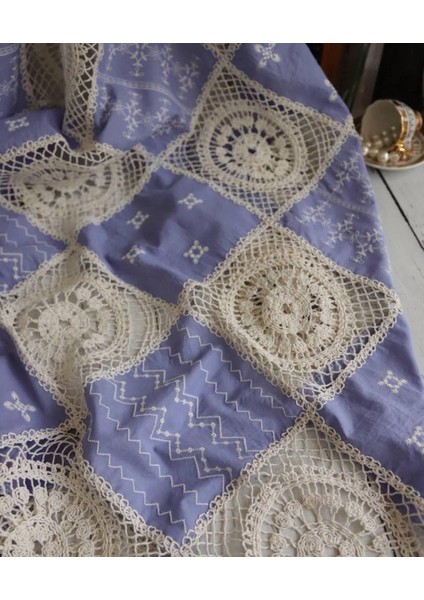 Pamuk Fisto Dantel Pecwork Desenlidir Mavi Renkte indirimleri