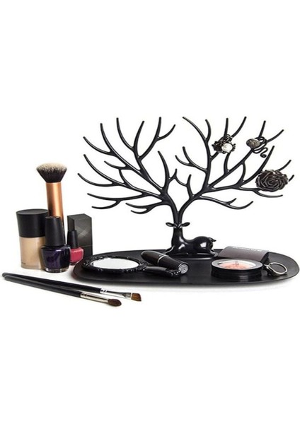 Siyah Geyik Mücevher Organizeri - Geyik Şeklinde Yüzük Küpe Kolye Düzenleyici modelleri