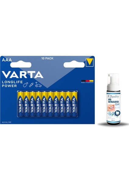 Longlife Power Aaa 10'lu Ince Pil + Hediye Diş Beyazlatıcı Köpük