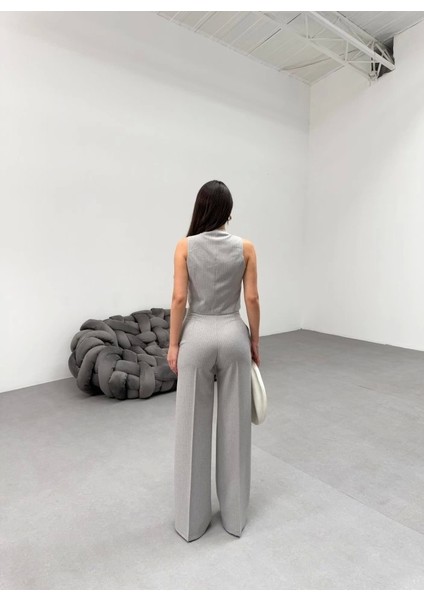 Toskana Çi̇zgi̇li̇ Kruvaze Yaka Tek Düğmeli̇ Yelek Pantolon Takim fiyatları