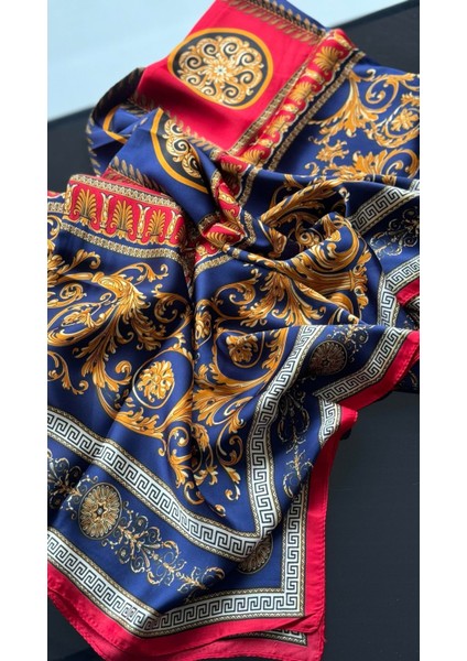 Vual Ipek Şal Lacivert Kırmızı fırsatları