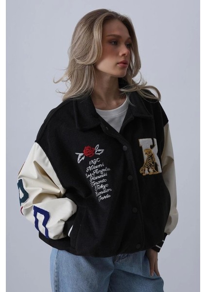 Kaşe Biker Ceket - Siyah fırsatları