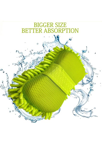 Bergepanzer Mikrofiber Oto Yıkama ve Temizlik Eldiveni Kalın Şönil Desenli Çizmez Ultra Yumuşak