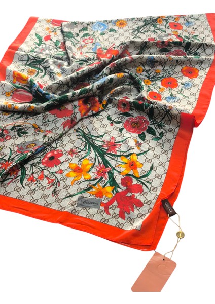 Vual Ipek Şal Çiçekli G Baskılı Nar Çiçeği Vizon modelleri