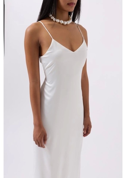 Saten Ince Asklı Elbise modelleri