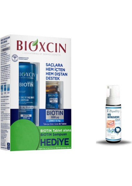 5000 Mg Çinko 15 Mg Alana Biotin Şampuan 300 ml Hediye + Hediye Diş Beyazlatıcı Köpük