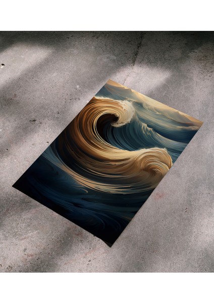 Çerçevesiz Poster Dalga Temalı, Dijital Baskı Dalga Temalı Poster, Ofis, Salon Dekorasyon fırsatları