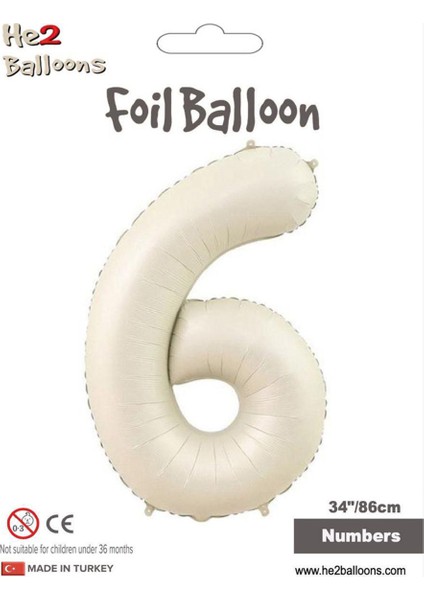 Rakam Folyo Balon 34''/ 86CM Krem -6-